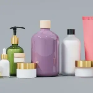 Custom cosmetic bottles and jars in vibrant colors for Canadian brands.